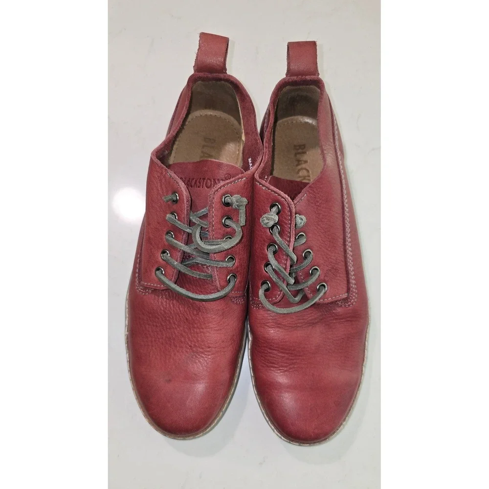 Blackstone DM10 Burgundy Leather Oxford Shoes Mens 41 Low Top Lace Up Red 10